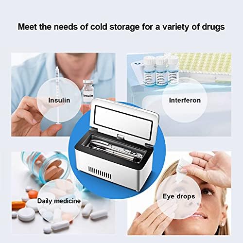 Nother Insulin Cooler Case USB Mini Medicine Refrigerator Portable Insulin Cooler Box Car Small Cold Boxes, battery&bag, Mini Drug Constant Temperature Refrigerator(mini size)