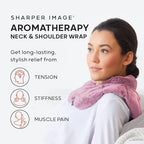 Sharper Image Heated Neck & Shoulder Wrap - Microwavable Warm & Cooling Plush Pad, Scented Aromatherapy (100% Natural Lavender & Herb Spa Blend), Pain Tension Headache Relief Therapy, Gift for Women