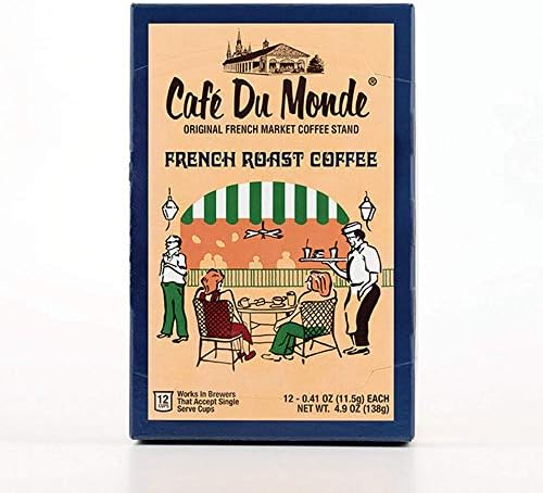 Cafe Du Monde Coffee French Roast Single-Serve Cup Pods, 12 Count
