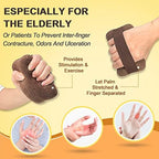 Zelen Palm Grip Protector for Hand Contracture Cushion Palm Splint Guard Finger Contracture Cushion with Elastic Band for Bedridden (Brown, 1 Pair)