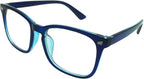 Oversize Computer Reading Glasses Everyday Use Mens Womens +3.50 Blue Frame Readers Eyewear