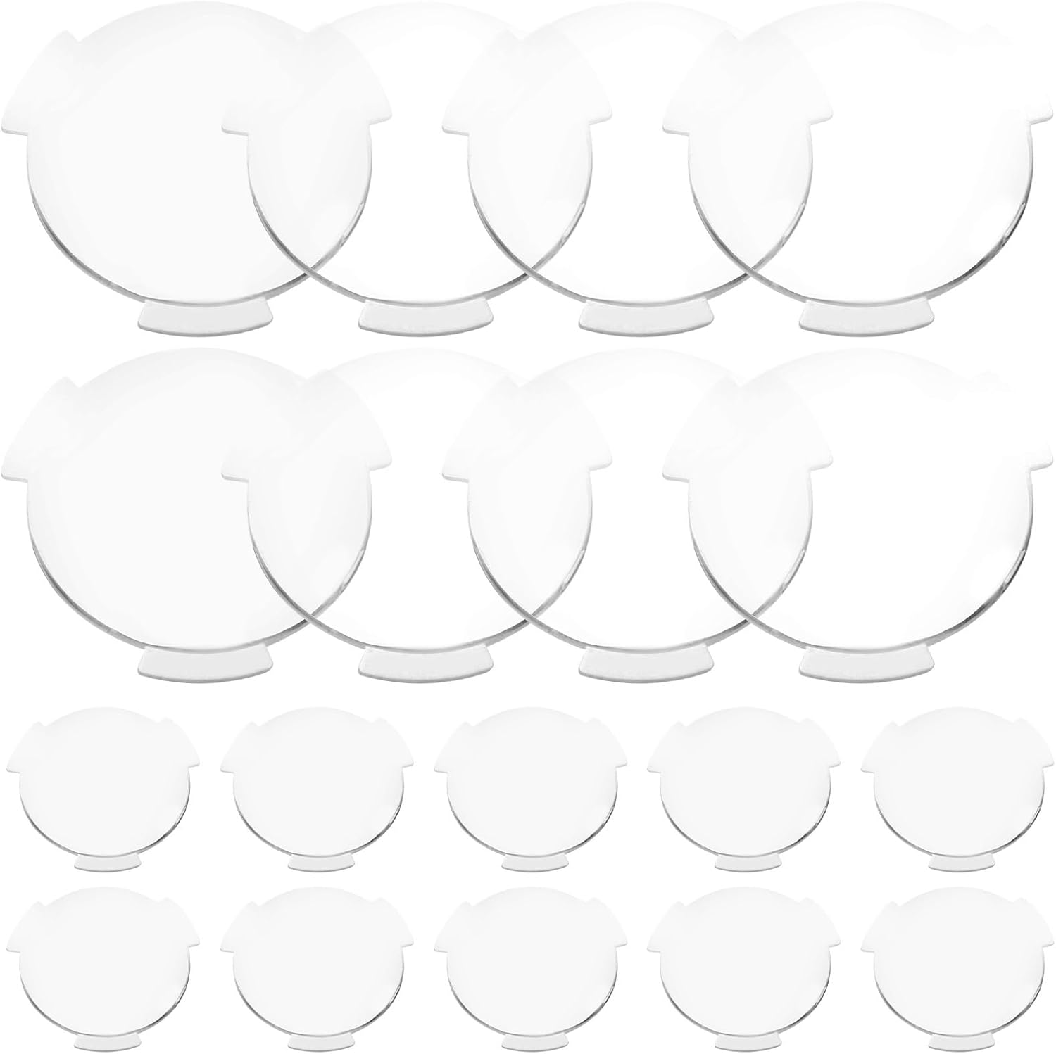 Biconvex VR Lenses, 20 Pack 25mm x 45mm Focal Length Double Convex Lens, Flanged Winged Design for DIY Virtual Reality Viewers, STEM Physics Science Projects, Clear Acrylic