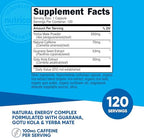 Nutricost Natural Energy Pills Complex 120 Capsules, 100mg Caffeine - Gluten Free - Non-GMO