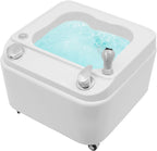 Acrylic Foot Spa Bathtub with 7 Colors LED Light, Portable Foot Spa Massager Pedicure Footbath Tub with Hand Shower, Adjustable Hot & Cold Water Function for Home Use