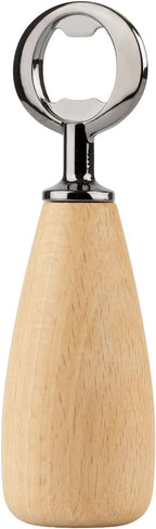 Apsire Beech Wood Bottle Opener, Stainless Steel Beverage Opener with Wooden Handle for DIY Project Engraving Wedding - Large