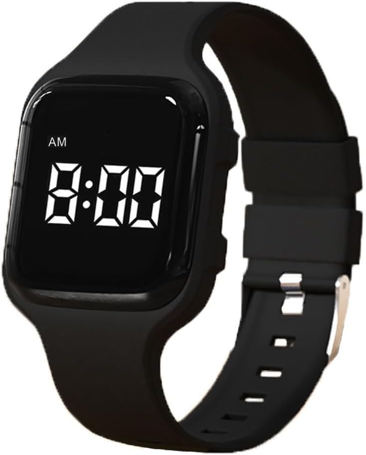 Vibrating Alarm Watch, Potty Training Watch Water Resistant Medical Reminder Wristband with 15 Daily Alarms (Black)