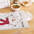 HIWX Christmas Let It Snow Snowman Decorative Kitchen Towels and Dish Towels, Xmas Christmas Snowflakes Snowman Farmhouse Hand Towels Tea Towel for Bathroom Kitchen Decor 16×24 Inches (White)