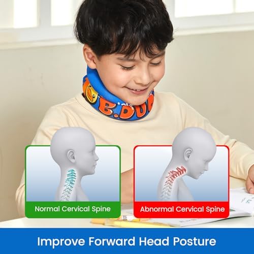 Velpeau Soft Neck Brace for Posture Correction, Prevent Head Forward for Kids Teens Boys Girls - Foam Cervical Collar, Spinal Support to Improve Slouch, Prevent Humpback, Pain Relief (S: 10.5-11.5")