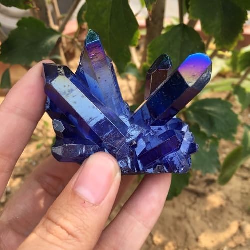 Stone Blue Quartz Crystal Bismuth Silicon Cluster Home Decoration Gemstone Stone