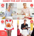 CRB Fashion Waist Apron Kitchen Cooking Restaurant Cotton Bistro Half Aprons with Pockets For Woman