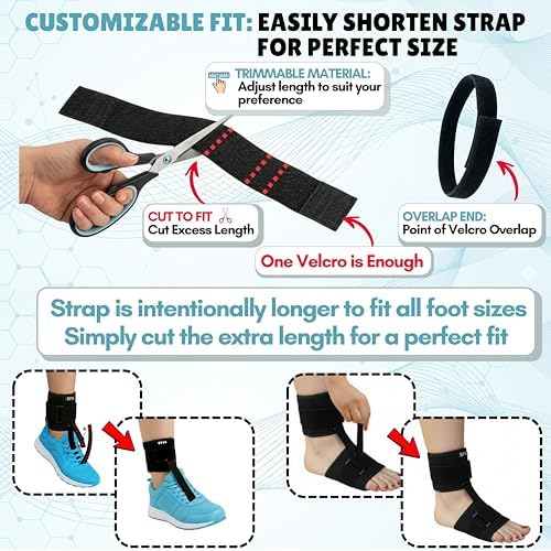 Premium Adjustable Drop Foot Brace For Walking Foot Up AFO Brace Unisex Fits for Right Left Ankle Foot Orthosis Ankle Brace Support Improve Walking Gait Dropped Foot Brace Easter Gift night athlete flexible toe step lift