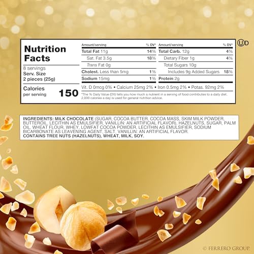 Ferrero Rocher Fine Hazelnut Chocolates, Valentine’s Day Heart Gift Box, 16 Piece Premium Chocolate for Gifting, 7 oz