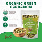 Jiva Organic Green Cardamom Pods Whole - Non-GMO, Premium Quality, Jumbo Size - 3.5 Ounce Bag