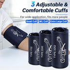 Upper Arm Electronic Blood Pressure Monitor 3 Size Cuffs(S,M/L,XL),Small 7-9",Medium/Large 9-17" and Extra Large Cuff 13-21" Adjustable Blood Pressure Cuff Large LCD Display with Battery & USB Cable