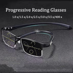 High Hardness Anti Blue Light Intelligent Zoom Auto Zoom Dual Focus Multi-focal Adjustable Reading Glasses for Far and Near
