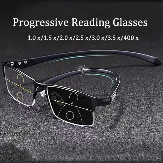High Hardness Anti Blue Light Intelligent Zoom Auto Zoom Dual Focus Multi-focal Adjustable Reading Glasses for Far and Near