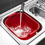 Addis 517946 Large Rectangular 10 Litre Washing Up Bowl with Handles, Red, 39 x 32 x 14 cm