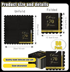 SietDESEO 50 PCS 3-ply 70th Birthday Scalloped Napkins Disposable 5 x 5 Inches Cheers to 70 Years Paper Napkins Black and Gold Cocktail Napkins for Birthday Anniversary Party Supplies Beverage Napkins