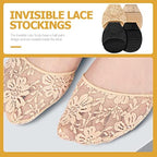 FRCOLOR Women S Invisible High Heel Socks Lace Forefoot Half Palm Breathable Anti-Skid No Show Socks for Comfortable Fit and Pain Relief
