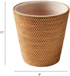 Rattan Bathroom Wastebasket Wicker Trash Can Woven Storage Basket for Bedroom,Home Office,Compact Spaces (1)