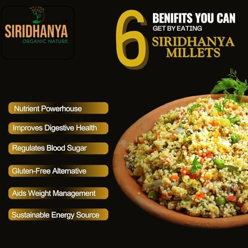 Siridhanya Unpolished and Organic millets (Little, Foxtail, Kodo, Brown_top & Barnyard millet) Each millet 900gm pack of 5 in Jar