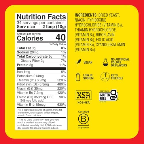 Bragg Premium Nutritional Yeast Seasoning - Vegan, Gluten Free – Good Source of Protein & Vitamins – Nutritious Savory Parmesan Cheese Substitute (Original, 12 Ounce (Pack of 1))
