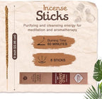 Sagrada Madre 8pcs Wildly Harvested Thick Palo Santo Incense Sticks (Sandalwood), 9” Long - Eco Friendly, Non-Toxic, Aromatic Incense Sticks (1hr Burning Time) to Heal & Calm Your Body and Environment