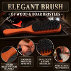 Mens Beard Brush with Handle – Soft Boar Bristle Beard Brush for Men, 9" Wooden Design for Beards, Mustaches & Slick Back Hair – Comfortable Grip, Styling Control, for Daily Grooming & Barbershop Use