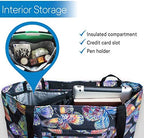 RMS Walker Bag with Soft Cooler - Water Resistant Tote with Temperature Controlled Thermal Compartment, Universal Fit for Walkers, Scooters or Rollator Walkers (Vivid Butterfly)