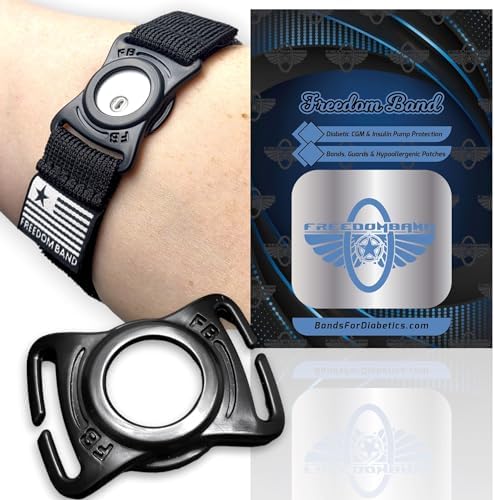 6-26" Inch Freedom Band for Freestyle Libre 3 : Transmitter Protection Sensor Cover Arm & Leg Band -No More Adhesive Patch Tapes (Black, 6-26")
