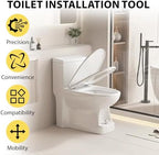 Toilet Installation Aid, closestool Installation Jack, Easy Moving and Repairing of Installation Aid, Portable Positioning Mobile Foldable Toilet Dolly Lift, Easy Alignment of Seals Lift Tool (Silver)