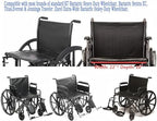 22 inch wheelchair seat replacement,Heavy-Duty wheelchair seat replacement 22x18,Vinyl Seat Upholstery,Embossed,Replacement parts,W/Hardware,Suitable for K7,Bariatric Sentra EC wheelchairs(1Ea,Black)