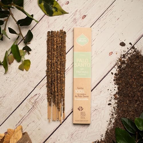 Sagrada Madre Palo Santo Incense Sticks - Natural Smudge Sticks for Cleansing, Meditation, Relaxation - Vegan, Slow-Burning, Low Smoke - Handmade in Argentina - 9”, 16 Pieces, (Patchouli)