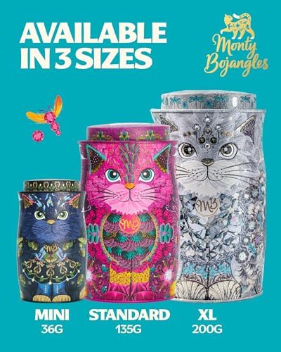 Monty Bojangles Spirit Blue Cocoa Dusted Truffles Cat Tin (4.37 oz) - Coconut Crush Luxury Chocolatey Truffles - Collectable Cat Tin Chocolate Gift