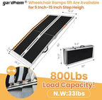 gardhom 5FT Ramp for Wheelchair for Home Steps, 800Lbs Load Capacity Anti-Slip Aluminum Portable Folding Handicap Ramp for Home Entrance Threshold Doorways Stairs Curbs Scooter