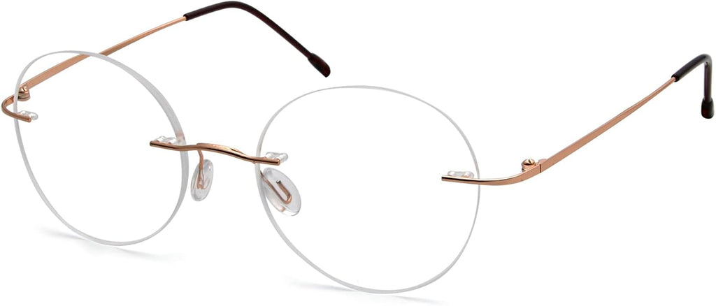 Eyekepper Frameless Reading Glasses Women - Round Rimless Readers Men,Gold