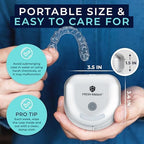 FRESH KNIGHT UVC Retainer Cleaner & Denture Cleaner - UV Retainer Case - Ideal for Invisalign & Mouth Guards - White UV Retainer Container - Convenient Travel Size