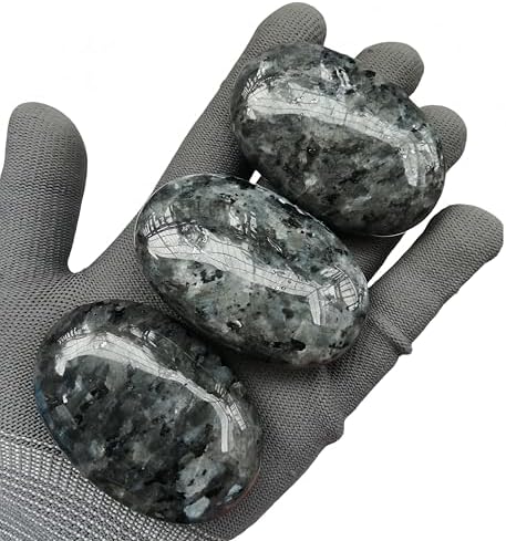 Natural Black Labradorite Oval Shaped Palm Crystal and Healing Spa Energy Massage Stone,Crystal Chakra Body Care Stone