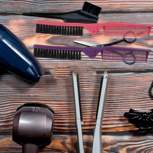 NOLITOY 2pcs Compact Folding Brush Comb Travel Hair Tools for Women Versatile Hair Styling Set