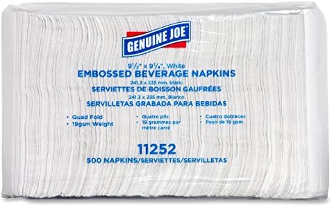 Genuine Joe Quad-fold Square Beverage Napkins (Pack of 8, 500 per Pack)