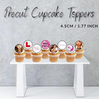 PRECUT Hen Party Cupcake Toppers, Edible Girls Night Cake Decorations, Edible Bachelorette Cake Decorations, Hen Night Cupcake Decoration, 4cm / 1.5 Inch wafer Card Discs (12)