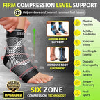 Compression Socks for Plantar Fasciitis, Achilles Tendonitis, Arthritis Relief, Ankle Brace Compression Sleeve with Foot Arch Support, Ankle Wrap for Women, Men, Swelling & Heel Pain Black S-M