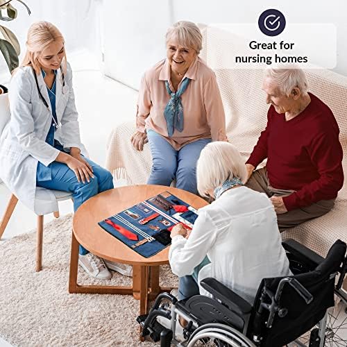 Fidget Blanket for Dementia | Calming & Comforting Dementia Activities for Seniors | Dementia Products for Elderly | Sensory Blanket | Helps with Alzheimer’s, Dementia, Asperger’s, Autism, Anxiety