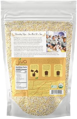 Jiva Organics Little Millet 2 LB Bag | Whole Grain, Gluten-Free & Organic | Rich in Fiber & Essential Nutrients for Healthy Cooking