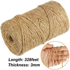 Vivifying Jute Twine, 328 Feet 3mm Strong Natural Garden Twine for Climbing Plants, Tomatoes, Crafts, Gift Wrapping and Decoration (Brown)