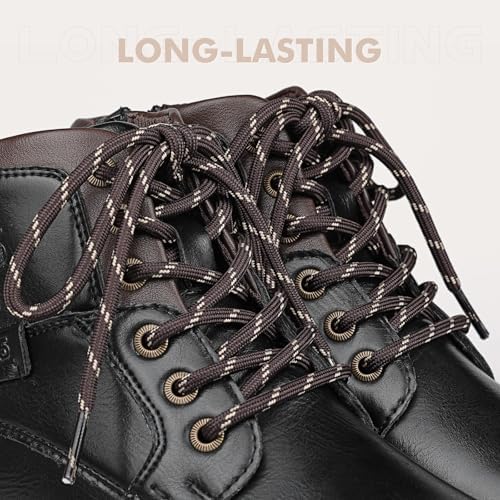 Stepace Round Shoelaces [2 Pairs] Heavy Duty Boot Shoe Laces for Hiking Work Boots