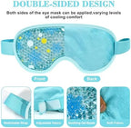 2 Pack Cooling Eye Mask, Reusable Gel Eye Masks for Puffy Eyes, Cold & Warm Compress for Dry Eye, Post Surgery, Puffiness, Allergies, Sinuses & Migraines Relief, Eye Masks for Sleep Unisex (Blue+Pink)