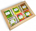 Premium Organic Wooden Tea Sampler Gift Box With 6 Flavors Made With Real Ingredients, Non-GMO and Dye Free, Includes Green Tea, Peach, Mango, Earl Grey, Sleep Blend, Lemon Ginger (60 Bags)