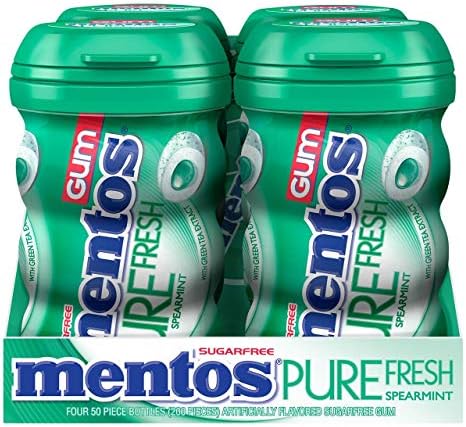 Product of Mentos Pure Fresh Spearmint Gum 4 pk./50 ct. [Biz Discount]