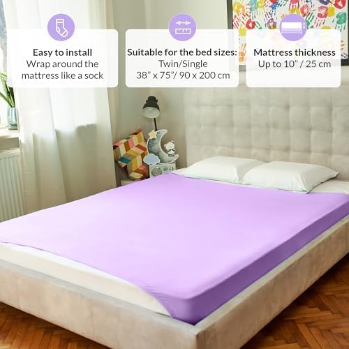 Sensory Compression Blanket | Spandex Bed Sheet for Kids & Adults | Deep Relaxing Feeling, Release Oxytocin | Helps With: SPD, Anxiety, ADHD, Autism and More | Breathable & Stretchable | Twin Size